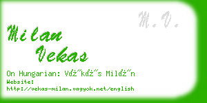 milan vekas business card